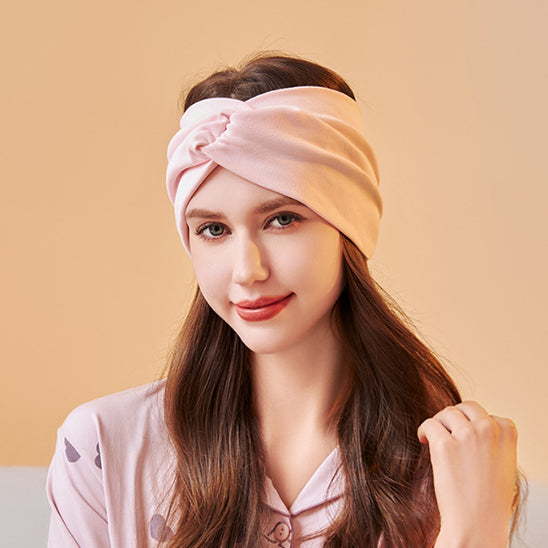 bandeau cheveux fond rose