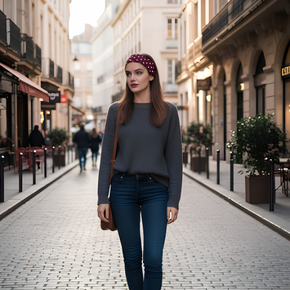 bandeau cheveux promenades ville rue