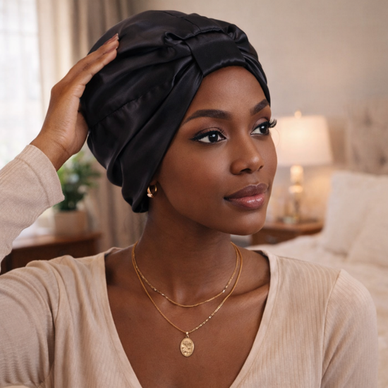 bonnet satin chambre couche