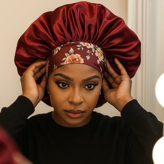 bonnet satin coiffure