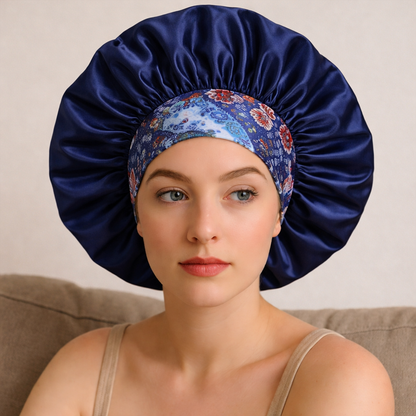 bonnet satin femme blanche