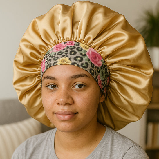 bonnet satin femme salon