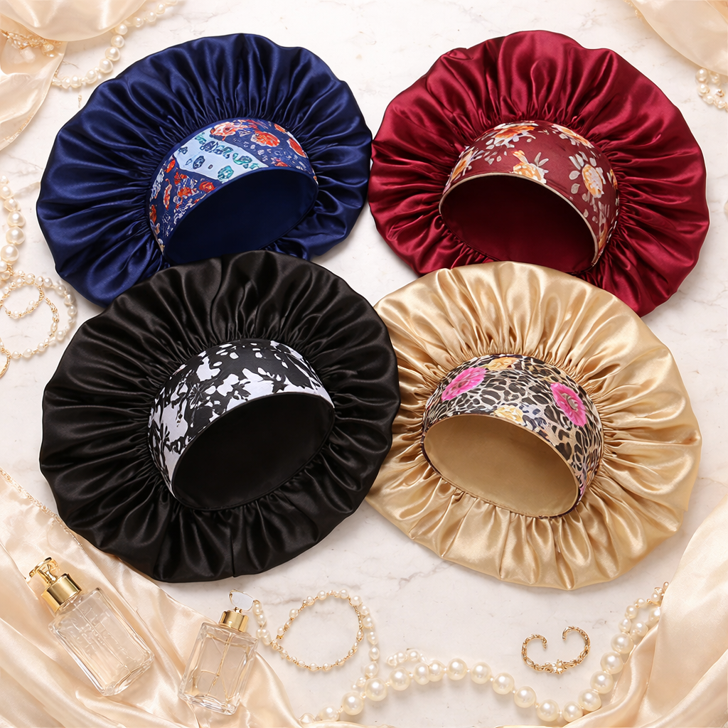 bonnet satin quatre couleurs