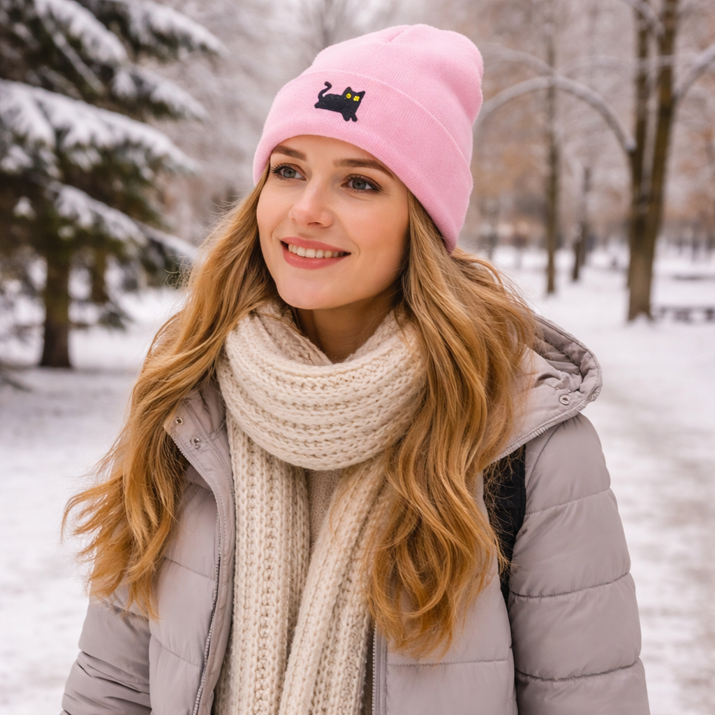 hiver bonnet pour femme rose